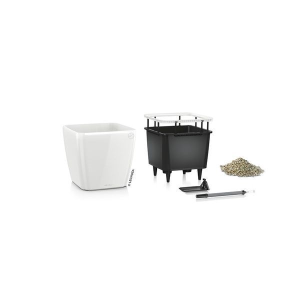 Ghiveci inteligent Lechuza Quadro Premium LS 21 pătrat 4 l 23 x 20 cm, Culoare Taupe 16125 foto