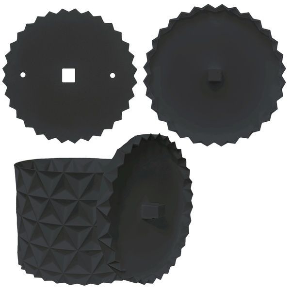 Ghiveci de flori 3d, Trigrix , rotund 13 x 12 cm, Culoare Antracit 3dv0894 foto