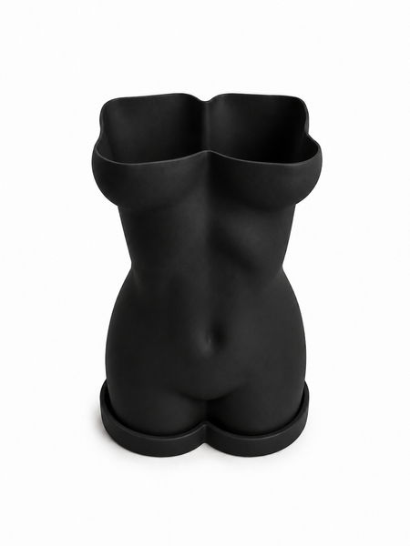 Ghiveci &ndash; vază de flori 3D &bdquo;Selene&rdquo; negru &ndash; siluetă feminină 175 &times; 250 mm 3dv1111 foto