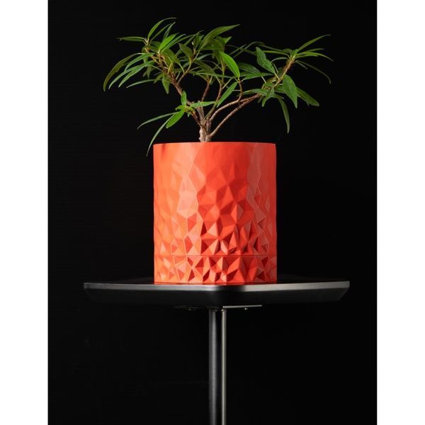 Ghiveci de flori 3d Diamond Premium rotund 13.5 x 15 cm, Culoare Rosu 3dv0327 foto