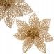 Set 10 ornamente pentru bradul de Craciun, stea Poinsettia, 14cm, auriu 10xCA-0725 foto 6