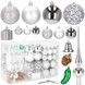 Set globuri si decoratiuni de Craciun, 102 piese, diverse dimensiuni, argintiu CA-0847 foto 12