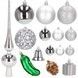 Set globuri si decoratiuni de Craciun, 102 piese, diverse dimensiuni, argintiu CA-0847 foto 14