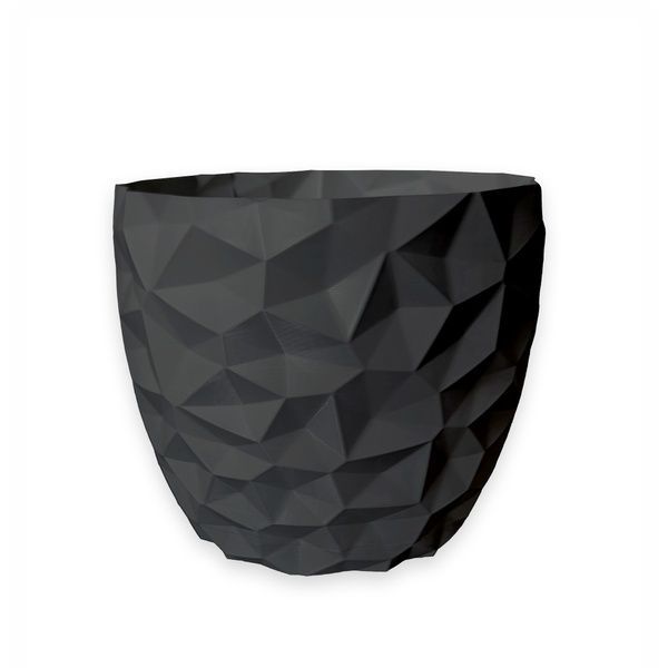 Ghiveci de flori 3d, Dunora , rotund 15.5 x 14.5 cm, Culoare Antracit 3dv0651 foto