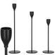 Set 3 suporturi de lumanare din metal, 23, 28 si 33cm, negru HA-7266 foto 11