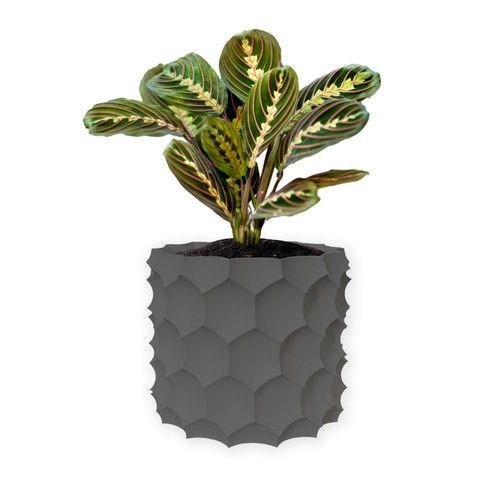 Ghiveci de flori 3d, Razorix , rotund 13 x 12 cm, Culoare Gri 3dv0852 foto
