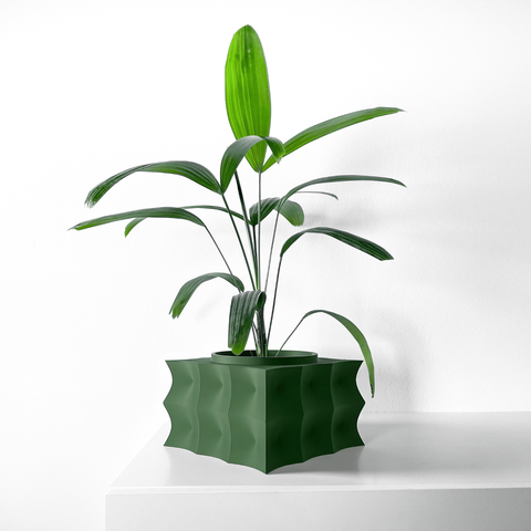 Ghiveci de flori 3d Bloomex patrat 13 x 9 cm, Culoare Verde 3dv0449 foto