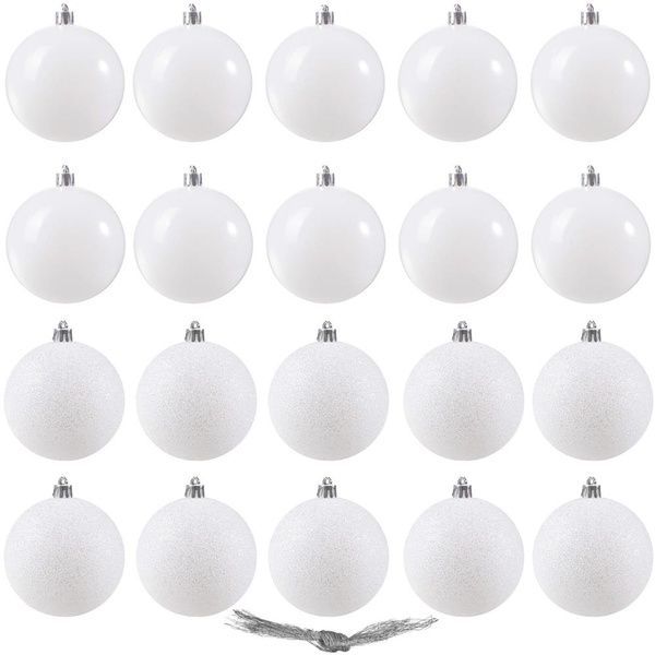 Set globuri de Craciun, 20 bucati, 6cm, alb perlat CA-0087 foto