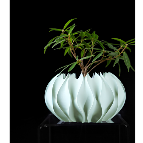 Ghiveci de flori 3d Roundflower Premium rotund 19 x 11 cm, Culoare Alb 3dv0184 foto