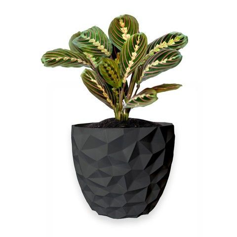Ghiveci de flori 3d, Dunora , rotund 18 x 16.5 cm, Culoare Antracit 3dv0653 foto