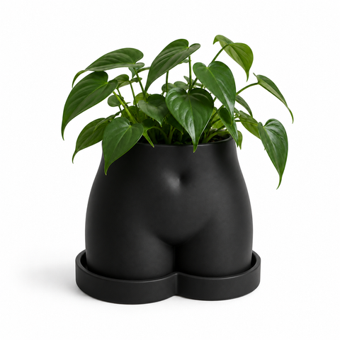 Ghiveci &ndash; vază de flori 3D &bdquo;Aura&rdquo; negru &ndash; siluetă feminină 230 &times; 155 mm 3dv1114 foto