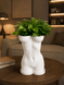 Ghiveci &ndash; vază de flori 3D &bdquo;Selene&rdquo; alb &ndash; siluetă feminină 135 &times; 190 mm 3dv1064 foto 2