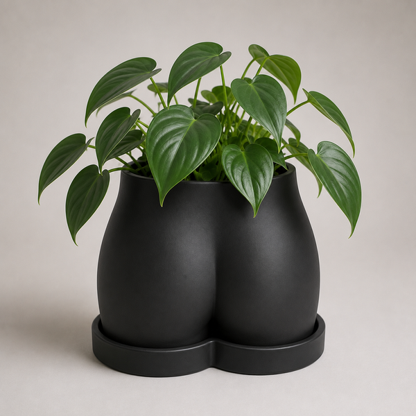 Ghiveci &ndash; vază de flori 3D &bdquo;Aura&rdquo; negru &ndash; siluetă feminină 230 &times; 155 mm 3dv1114 foto