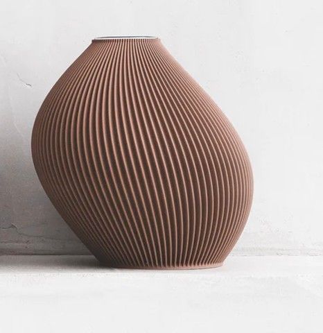 Vaza 3d Ciris Premium rotund 21 x 22 cm, Culoare Maro 3dv0020 foto