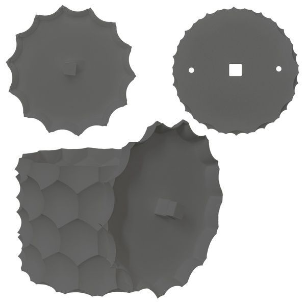 Ghiveci de flori 3d, Razorix , rotund 15.5 x 14.5 cm, Culoare Gri 3dv0854 foto