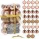 Set globuri de Craciun, 30 bucati, 3 modele, 3cm, roz auriu CA-0012 foto 8